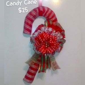 Candy cane wreath/ door hanger